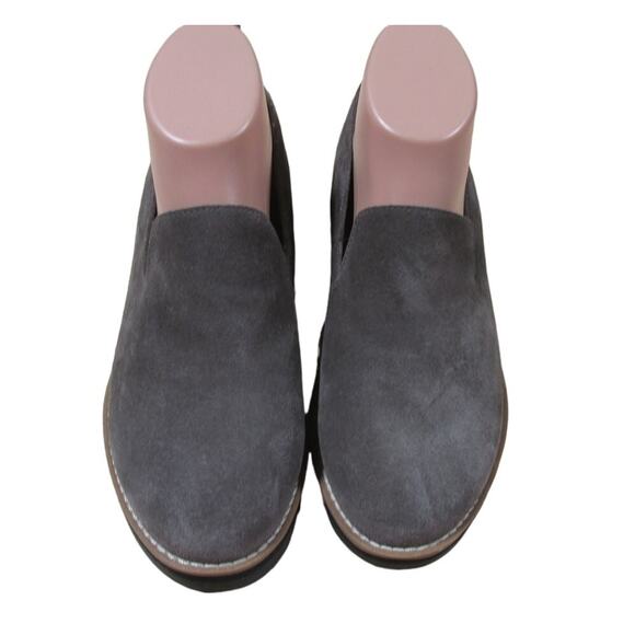 Eileen Fisher Gray Suede Slip On Platform Loafer Size 7 Pull Tab Round Toe NWOB - Picture 3 of 10